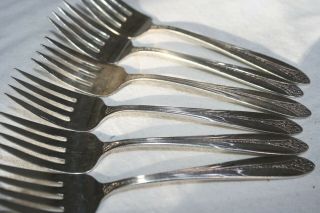 National Double Silver Plated Flatware " Princess Royal " (6) Salad Forks