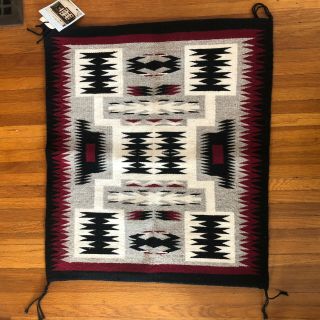 Navajo Rug Storm Pattern By Mary Tisi Early 90’s W Tags And Polaroid