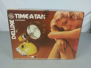 Vintage Nos Ge Deluxe Time A Tan Suntanner Lamp 1986,  W/ Box.  Complete