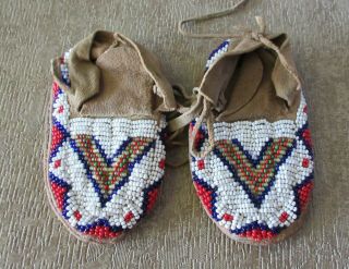 Native American Indian Beaded Child Moccasins