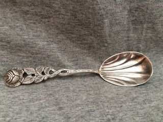 Vintage Cream Spoon Rose Design Antiko 100 Silver.