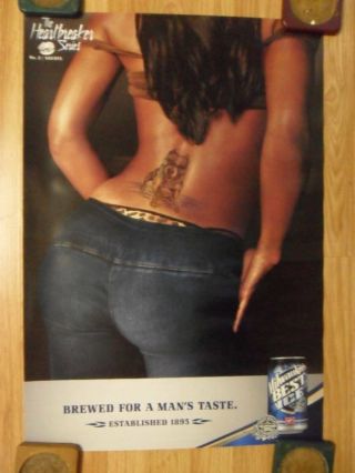 Sexy Girl Beer Poster Old Milwaukee Tramp Stamp Pitbull