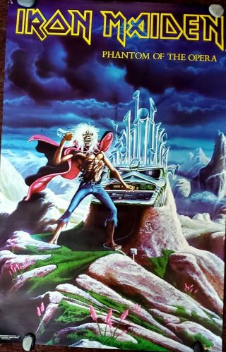 Vintage Iron Maiden Phantom Of The Opera Poster 1986 Derek Riggs Shape