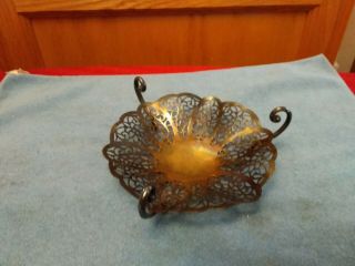 Vintage Is International Silver Co.  Lovelace Footed Candy Dish 1427 Silverplate