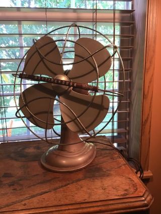 Hard To Find Vintage Art Deco Misty Rose Westinghouse Oscillating Table Fan