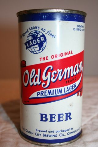 Old German Premium Lager Beer 12 Oz Flat Top Beer Can From Cumberland,  Maryland