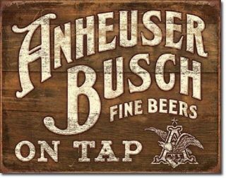 Anheuser Busch Budweiser Bud Retro Vintage Distressed Beer Wall Decor Metal Sign