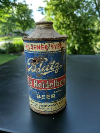 Vintage Blatz Old Heidelberg Brand Cone Top Beer Can 12oz