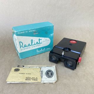 Realist Stereo Viewer (slide Viewer) W/ Box & Papers -