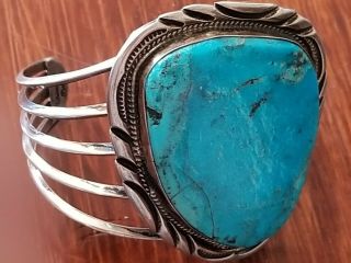 Navajo Chimney Butte Royston Turquoise Sterling Silver Cuff Bracelet 80.  9 Grams
