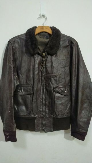 Vintage​ 70s​ G​ - 1​ Usn​ Us​ Navy​ Vietnam​ War​ Pilot​ Bomber​ Leather​ Jacket​