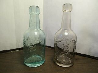 2 Vintage A.  S.  B.  Co.  - Adam Scheidt Brewing Co.  - Norristown,  Pa.  - Beer Bottle