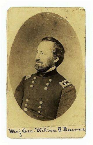 Civil War Antique Cdv Major General William S.  Rosecrans 1860 