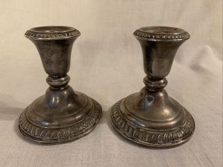 Vintage Frank M.  Whiting Sterling Reinforced Weighted Candlesticks - Pair 2000