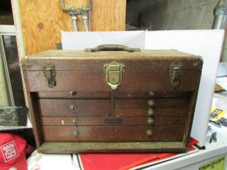 Vintage Union 7 Draw Wooden Machinist Box