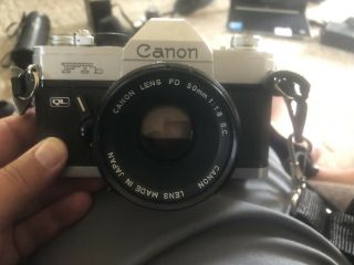 Vintage Canon Ftb Ql 35mm Camera W/ Canon 50mm F1.  8