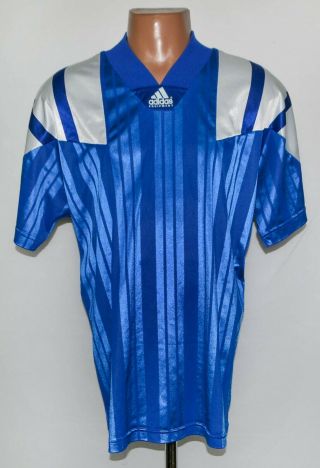 Vintage Adidas Template 1992/1994 Blue Football Shirt Jersey Size L Adult