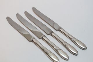 4 Vintage Oneida Community 1932 Lady Hamilton Silverplate Flatware Dinner Knives