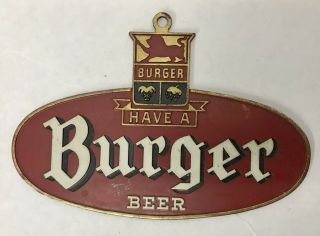 Vintage Plastic Burger Beer Advertising Fan Pull Christmas Ornament