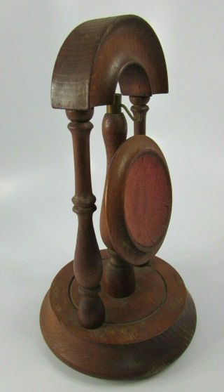 Vintage Pocket Watch Holder Wood Display Stand Base with hanger for watch 2
