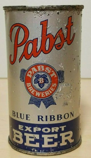Vintage Pabst Blue Ribbon Export IRTP Open Instructional Flat Top Beer Can 2