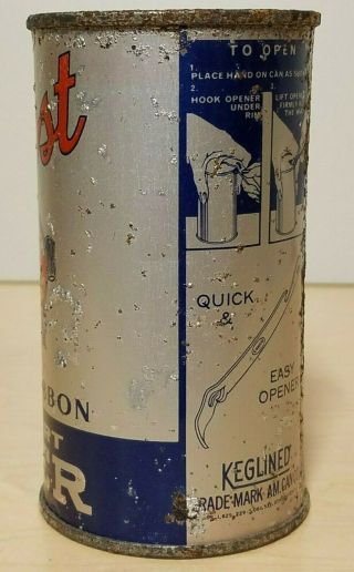 Vintage Pabst Blue Ribbon Export IRTP Open Instructional Flat Top Beer Can 3