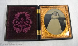Thermoplastic Geometric 6th Plate Case - (3 - 103) - Post Mortem Baby - Ambrotype