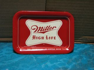 Vintage.  Tin.  Metal.  Miller.  High.  Life.  Tip.  Tray.  6 1/2 ".  X.  4 1/2 ".