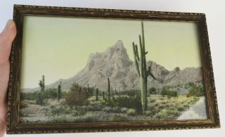 Old El Paso Texas Desert Landscape By Photograph Hand Tinted Print J.  F.  Gandara