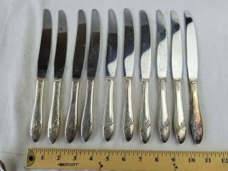 10 Queen Bess Ii Oneida Community Tudor Plate Hollow Handle Knives Silverplate