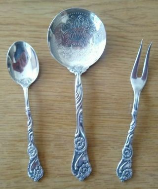 Nils Johan Sweden Silver Plated Serving Pieces; Same Pattern On All 3