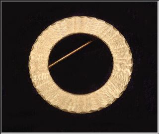Gorgeous Vintage Signed Atl 14k Textured Yellow Gold Circle Brooch 1.  96 Gr