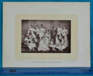 1890 Cabinet Card Portrait Photo Royal Duke Duchess Of York Bridesmaids Downey 2