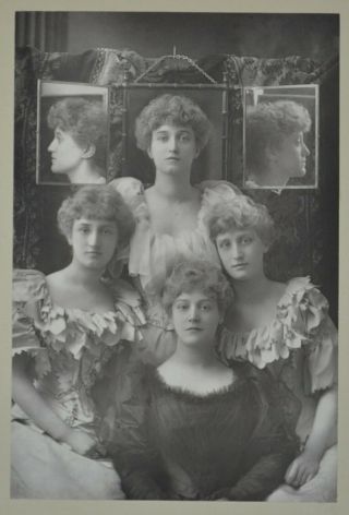 1890 Cabinet Card Portrait Photo Misses Dene Actresses Models Downey