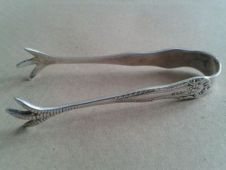 Sterling Silver Claw Handed Sugar Nips/tongs By J&r Griffin,  Chester,  1902