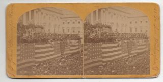 1877 Stereoview Of The Inauguration Of President Hayes At The White House