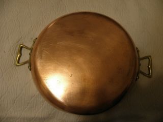Vintage Copper 9 3/4 Inch Paella Or Au Gratin Pan,  Marked Christian Wagner 24