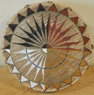 Medicine Wheel / 13 " Native Drum Painted By Lakota Artist Sonja Holy Eagle