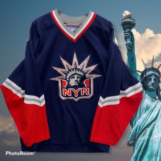 Vintage 1998 York Rangers Lady Liberty Official On Ice Hockey Jersey 56 Xxl