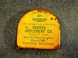 John Deere Tape Measure - Vintage - 1950 Logo - Kahoka Implement In Missouri