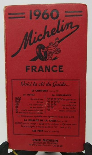 Vintage Michelin Guide France 1960 French Guide Book Paris City Map Tourist