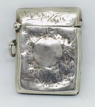 Solid Silver Ornate Vesta Match Case,  1910,  Birmingham,  Whh
