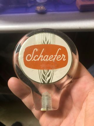 Vintage Antique Schaefer Beer Bar Keg Tap Handle Oval Hard Plastic