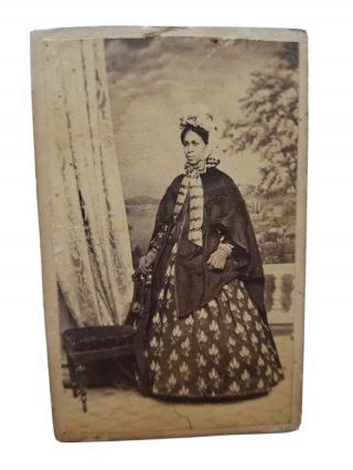 Civil War Era 1860s Cdv Of Fashionable African American Woman Washington Dc