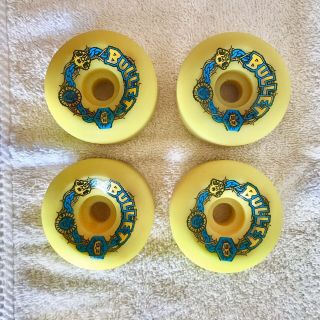 4 Santa Cruz Bullet Speed Wheels 63mm 92a Yellow Vintage 80’s Nos