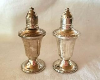 Duchin Creations Sterling Weighted Glass Lined Salt And Pepper Shakers