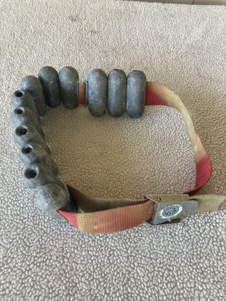 Seatec Diver Weight Belt & 25 Pounds Weights For Scuba Deep Sea Diving Vtg