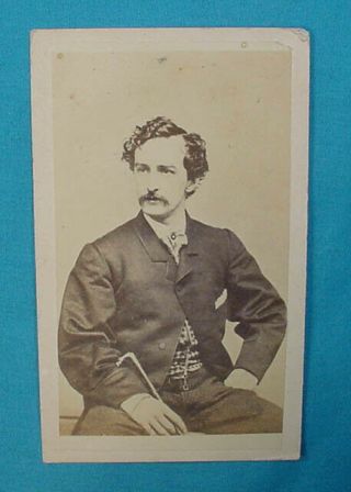 John Wilkes Booth Murderer Of Abraham Lincoln Carte De Visite Cdv Photo Assassin