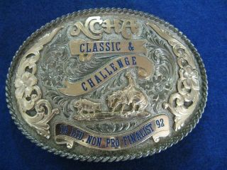 1992 Ncha Rodeo Sterling And 1/10 10k Gold Buckle By Gist.  Classic & Challenge