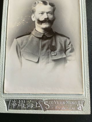 1900s CHINA GERMAN OFFICER SZE YUEN MING SHANGHAI CABINET PHOTO CDV 2